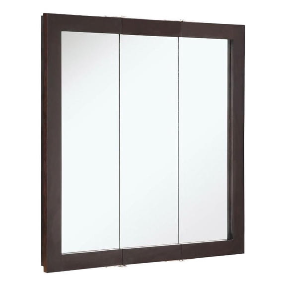 Pemberly Row 30-Inch Assembled Bathroom Medicine Wood Cabinet in Espresso