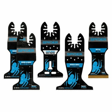 Spyder 5-Piece Bi-Metal Wood And Metal Cutting Oscillating Tool Blade (1-3/4, 2-1/2, and 1-3/8-Inch) 70000