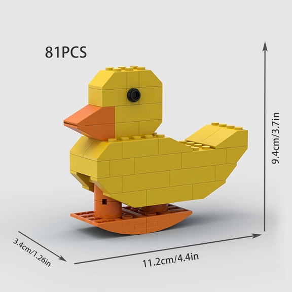 MOC Cute Animal Yellow Duck Building Blocks Set Duckling Educational Building Blocks Model Kids Toys Christmas Gifts Boys Girls