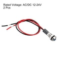 thumbnail image 3 of Unique Bargains AC/DC 12V/24V 6mm Flush Panel Mount Blue Indicator Light with 150mm Cable, 2 Pack, 3 of 5
