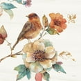 thumbnail image 3 of Gango Home Decor Spiced Nature Flowers and Birds Wall Art ; Two Orange 16x16in Fine Art Paper Giclee Prints, 3 of 6