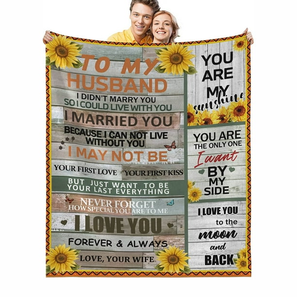 WISH TREE to My Husband Blanket, Soft Fleece Throw Blankets 50 x 60