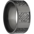 thumbnail image 3 of 10mm Flat Black Zirconium Ring with a Milled Celtic Design, 3 of 3