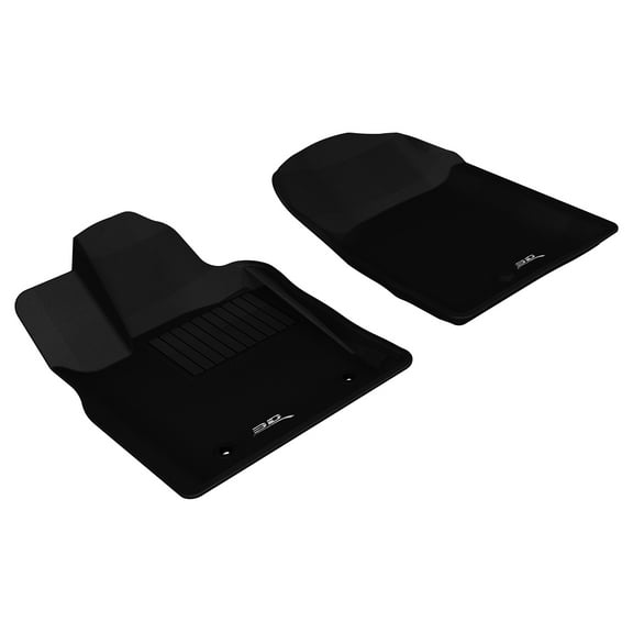 3D MAXpider All-Weather Floor Mats for DODGE DURANGO 2011-2012 / JEEP GRAND CHEROKEE 2011-2013 Custom Fit Car Floor Liners, Kagu Series (1st Row, Black)