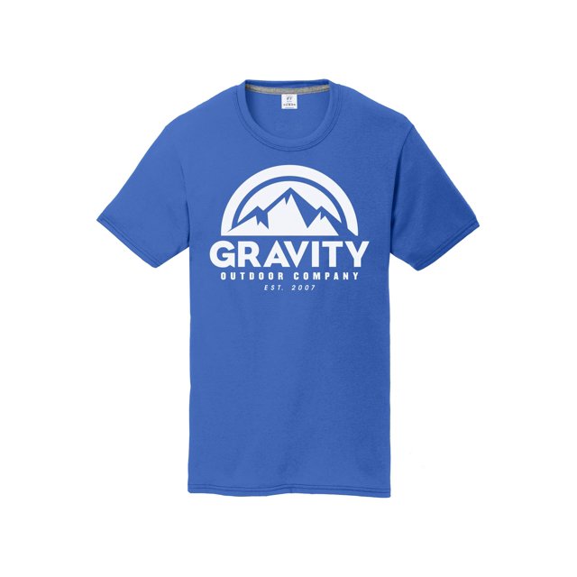 Gravity Outdoor Co. T-Shirt de Performance pour Jeunes - Logo Blanc - Royal - Très Petit