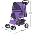 thumbnail image 3 of HomGarden 4 Wheels Small Pet Dog Stroller Foldable Strolling Cart Max. 33lbs W/Storage Basket & Cup Holder, Purple, 3 of 10