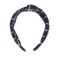 thumbnail image 4 of Unique Bargains 1 Pc Grace Plaid Pattern Wide Cross Knot Headbands for Women Navy Blue, 4 of 6