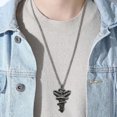 thumbnail image 3 of Hip Hop Mamba serpiente para collar cruzado para hombres mujeres colgante de acero inoxidable Cha, 3 of 5