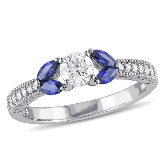 Everly Women's Sapphire 10K White Gold Engagement Ring