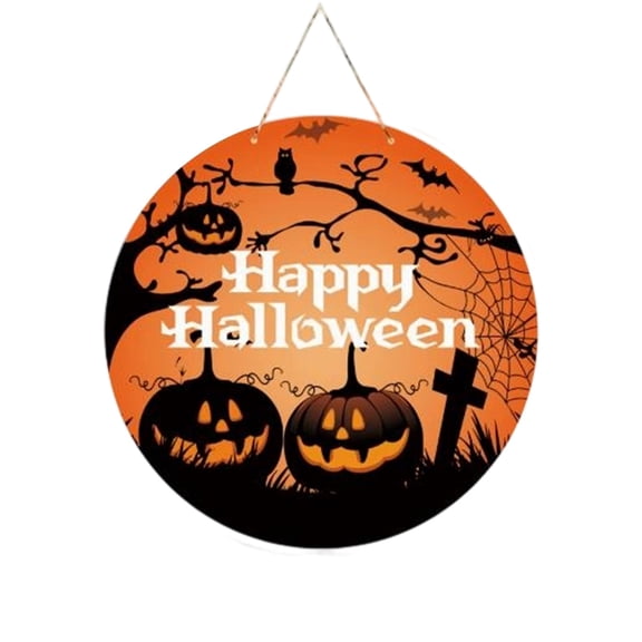 Halloween Door Hangings Sign, Happy Halloween Paper Farmhouse Wall Decor, Rustic Paper Hanging Decoration Outdoor Signs, For Front Door and Porch Entryway Decor