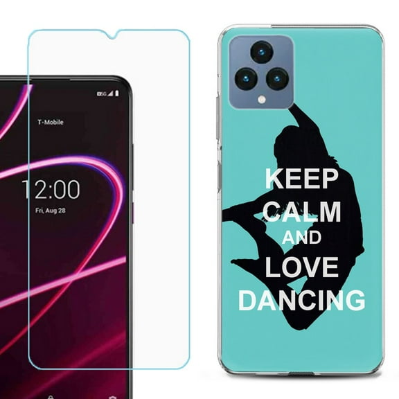 OneToughShield ® for T-Mobile Revvl 6x 5G Shockproof Phone Case, with Tempered Glass Screen Protector - Keep Calm / Dancing