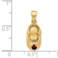 thumbnail image 2 of 14k Or Jaune Janvier Gravé Rouge Synthétique Pierre Bébé Chaussures Collier Pendentif Pierre de Naissance, 2 of 6
