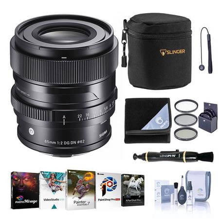 UPC: 0192223195646 | 65mm f/2.0 DG DN Contemporary Lens for Sony E  Bundle with ProOptic 62mm Filter Kit  Cleaning Kit  Protecting Cloth  Lens Cap Tether  PC Software Kit  Pouch