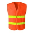 thumbnail image 2 of Leodye Men's Comfortable Construction Work Shirts Reflective Sleeveless V-neck Vest with Pockets Beige 均码, 2 of 9
