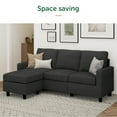 thumbnail image 4 of HONBAY 3-Seats Sectional Sofa L-Shaped Couch for Living Room, Linen Dark Gray, 4 of 9