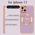 thumbnail image 2 of Magnetic Case for iPhone 13 Case for Women Men [ Compatible with MagSafe ], Cute Love Heart Soft Back Cover Raised Full Camera Lens Protection Phone Case for iPhone 13 (6.1") - Light Purple, 2 of 12