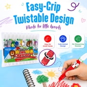 Pointer Twistable Gel Crayons, 10 Assorted Colors, Washable, Non-Toxic