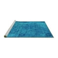 thumbnail image 2 of Ahgly Company Machine Washable Indoor Square Oriental Turquoise Blue Industrial Area Rugs, 8' Square, 2 of 4
