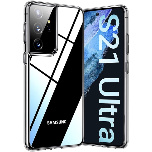 Entronix Funda Transparente para Galaxy S21 Ultra, Fina y Transparente, a Prueba de Golpes y Protección contra Arañazos.