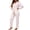 #Pink 1, variant on Vynhevius Women's Printed 2‑Piece Pajama Set Lapel Collar Open Front Long Sleeve Top Pants Comfortable Sleepwear,Pink,M