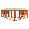 thumbnail image 3 of vidaXL Outdoor Rabbit Hutch with Run Brown Solid Fir Wood, 3 of 5
