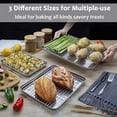 thumbnail image 4 of Baking Sheet with Rack Set (3 Sheets+3 Racks), 3 Size Cookie Sheets for Baking Use,18/0 Stainless Steel Baking Pans with Cooling Racks, Non-toxic, Easy Clean, Dishwasher Safe, 4 of 7