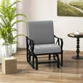 thumbnail image 4 of Costway 2 PCS Patio Rocking Chair with Cushion Heavy-Duty Metal Frame Smooth Glider Outdoor Gray, 4 of 9