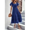 thumbnail image 3 of Vestido PRETTYGARDEN azul midi con mangas abullonadas y fruncido XL, 3 of 8