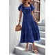 thumbnail image 3 of Vestido midi PRETTYGARDEN para mujer, manga corta, abullonado, azul, 3 of 9