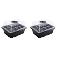thumbnail image 1 of Macetero para cultivo de semillas Wdftyju 12 agujeros negro 2 uds, 1 of 5