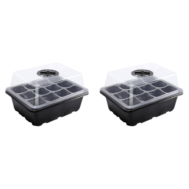 Macetero para cultivo de semillas Wdftyju 12 agujeros negro 2 uds