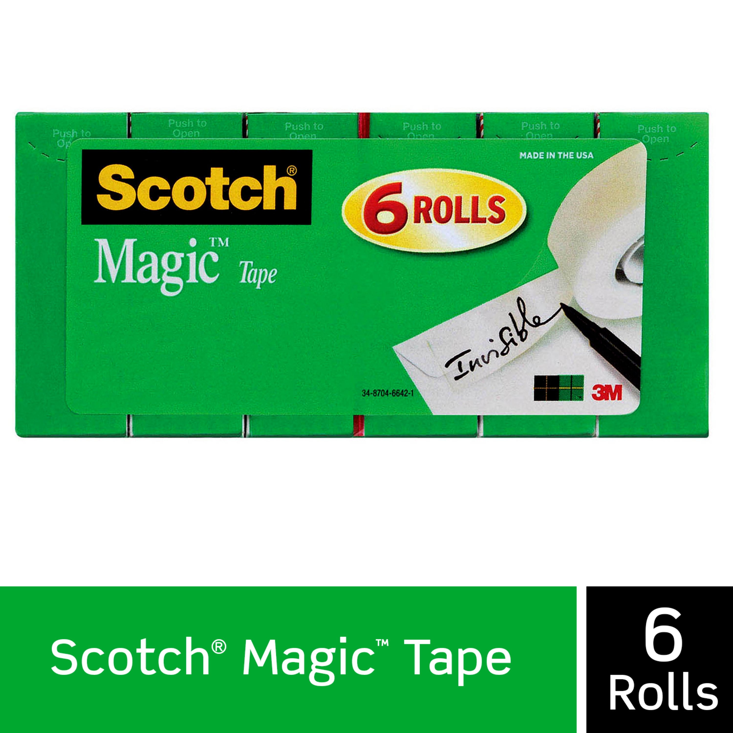Scotch Magic Tape, 3/4 in. x 1,000 in. per Roll, 6 Rolls