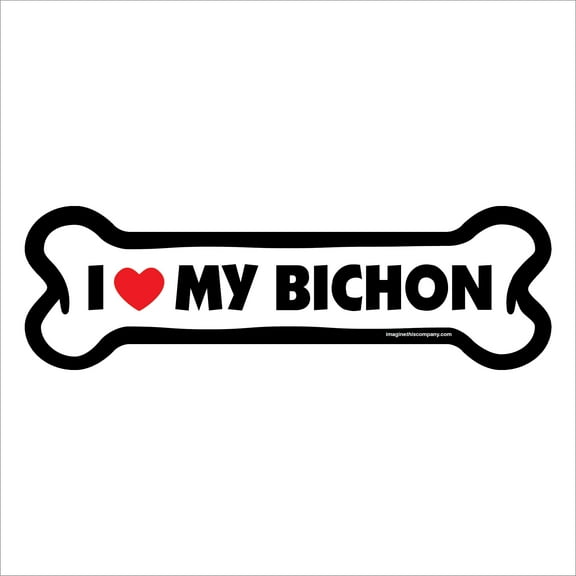 I Love My Bichon Large Bone Magnet