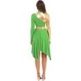 thumbnail image 2 of Vxuxlje Women's Color Block Long Sleeve Liturgical Praise Dance Dress Lyrical Worship Dancewear Light Green XL, 2 of 6