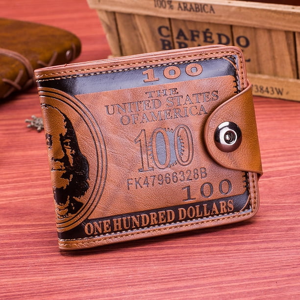 Billetera corta de 100 dólares con cambio de presión y hebilla magnética creativa distintiva para hombres