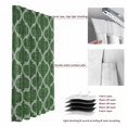 thumbnail image 6 of Dark Green Moroccan Blackout Curtains for Bedroom/Living Room, Pinch Pleated Black Out Curtains, Middle Century Quatrefoil Plaid Art Room Darkening Window Drapes with Hooks 2 Panels, 39"x70", 6 of 8