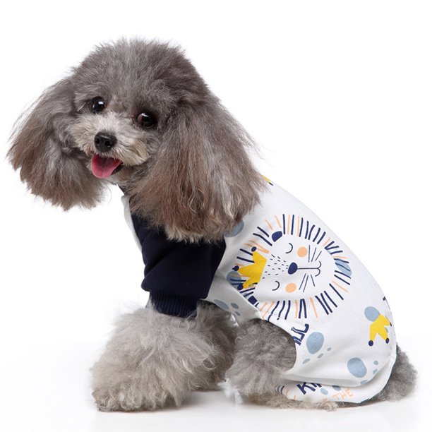 Pijamas para perros pequeños, mono suave para cachorros y gatos, ropa cómoda para mascotas (león)