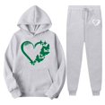 thumbnail image 4 of Womens Two Piece Sweatsuits Long Sleeve Heart Graphic Print Hooded Sweatshirts and Pants Oversized Matching Set Fall Winter Casual Tracksuit, 4 of 4