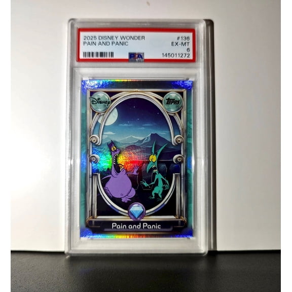 Pain and Panic 2025 Topps Disney Wonder #136 Diamond Card Hercules PSA 6