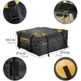 thumbnail image 2 of Cargo Bag, Rooftop Rack Carrier 100% Waterproof 15 Cubic feet for Cars, Vans or SUVs 95x95x46cm (Black), 2 of 8