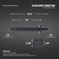 thumbnail image 7 of 10 Inch Straight Ceiling Mount Shower Arm with Flange, Square Shower Arm for Rain Showerhead, Black Finish, 7 of 7