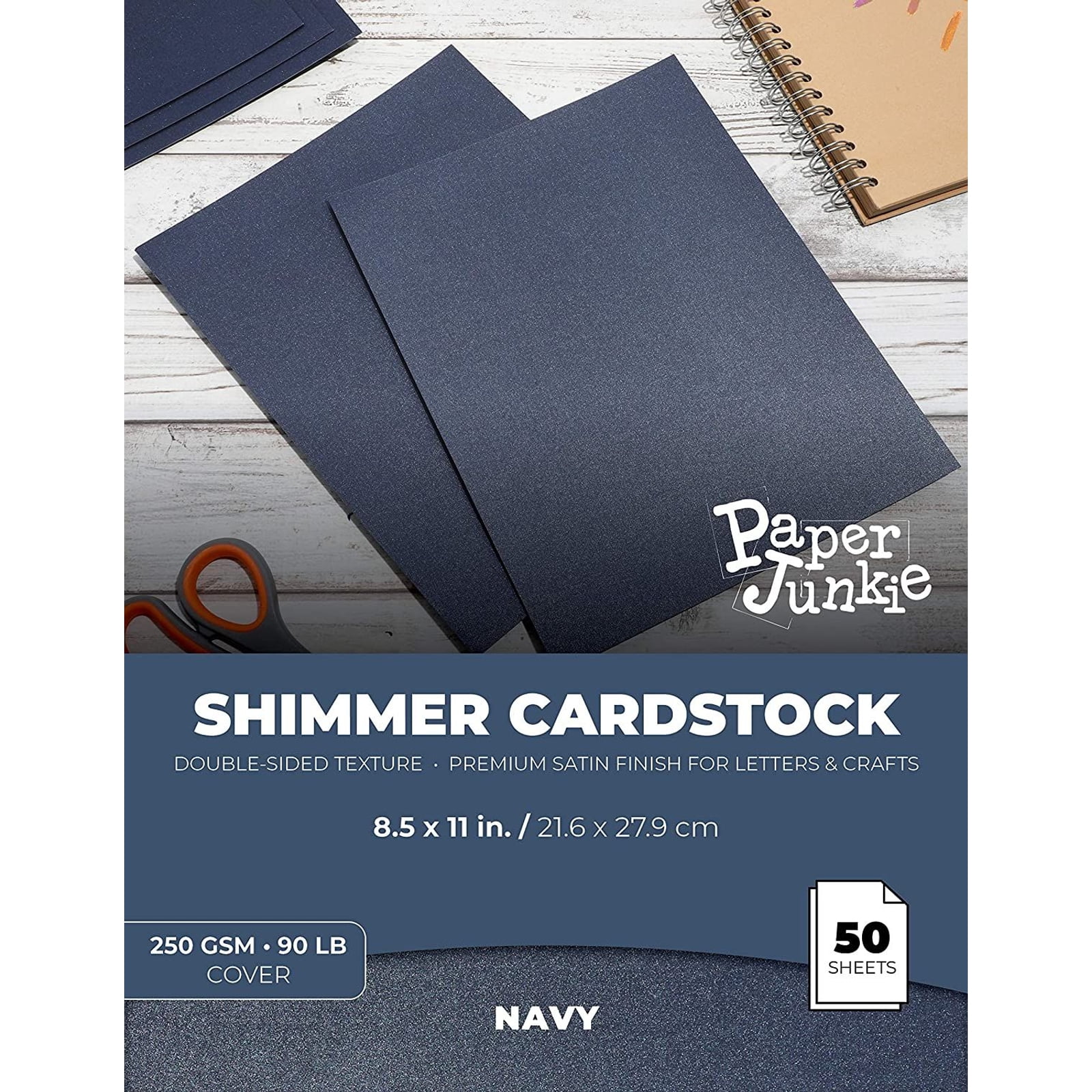 Gondiane 24 sheets Navy Blue Cardstock Paper 8.5 x 11 Inches for DIY Cards,  Invitations, Scrapbooking and Other Crafts(250gsm/92lb)