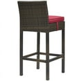 thumbnail image 4 of Modway Tabouret de Bar Extérieur en Rotin avec Conduit Brun et Rouge (Lot de 2), 4 of 4