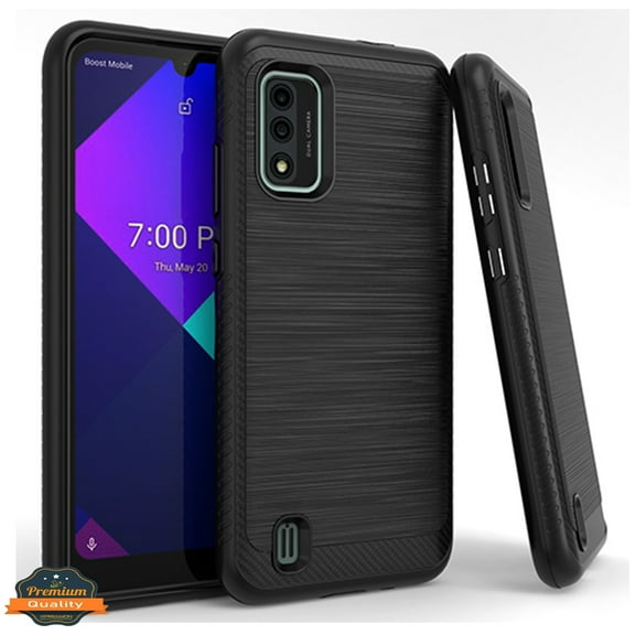 Case for Wiko Ride 3 Armor Brushed Texture Rugged Carbon Fiber Design Shockproof Dual Layers Hard PC   TPU Protective Phone Cover for Wiko Ride 3 by Xpm - Black