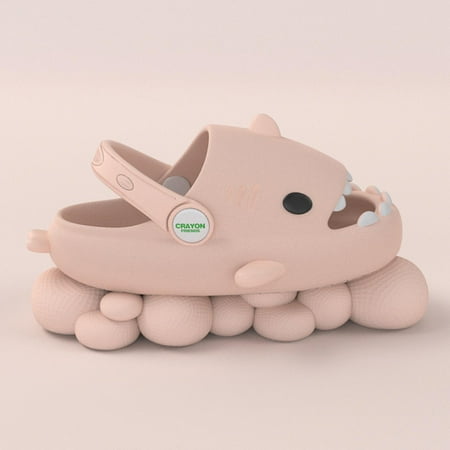

hirigin Kids Summer Beach Slippers Cartoon Shark Shaped Soft Sandals with Thick Nonslip Soles for Girls Boys 4 Colors