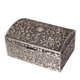 thumbnail image 1 of Una caja de almacenamiento de joyas con forma de cofre del tesoro clásico retro creativo (plateada, aproximadamente 8,2 x 6 x 4,2 cm), caja de exhibición de baratijas de joyería de collar de anillo an, 1 of 5