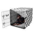 thumbnail image 5 of Abstract Dog Crate Cover, Minimalist Circles with Vertical and Horizontal Inner Lines, Easy to Use Pet Kennel Cover Small Dogs Puppies Kittens, 7 Sizes, Charcoal Grey and White, by Ambesonne, 5 of 6
