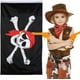 thumbnail image 3 of 2 piezas de bandera pirata Jolly Roger, bandera de calavera para fiesta pirata, regalo de cumpleaños, día pirata, decoración de Halloween, regalo de Navidad, 3 por 5 pies, 3 of 5