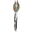 thumbnail image 3 of Southwest Gecko Lizard Moon Arrow Feather Wind Chime, 3 of 7