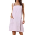 thumbnail image 1 of INSPIRE CHIC Women's Terry Wrap Bathrobe Spa Robe for Gym Pool Shower Bath Towel Robe Shower Dress XL Light Pink, 1 of 6